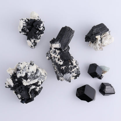 Schorl Tourmaline Flat of 30 - Expert Wholesale and Supplier of Wholesale Crystals & Bulk Gemstones, ["Black Tourmaline","Madagascar","Schorl Tourmaline","Tourmaline"]