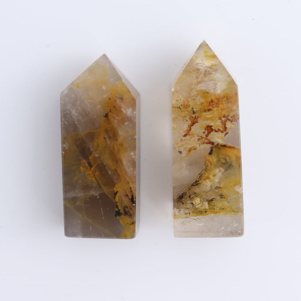 Dendritic Golden Healer Quartz Towers Set of 9