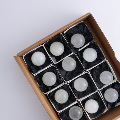 Optical Calcite Spheres Set of 12 - Expert Wholesale and Supplier of Wholesale Crystals & Bulk Gemstones, ["Calcite","Mexico","Optical Calcite","Spheres"]