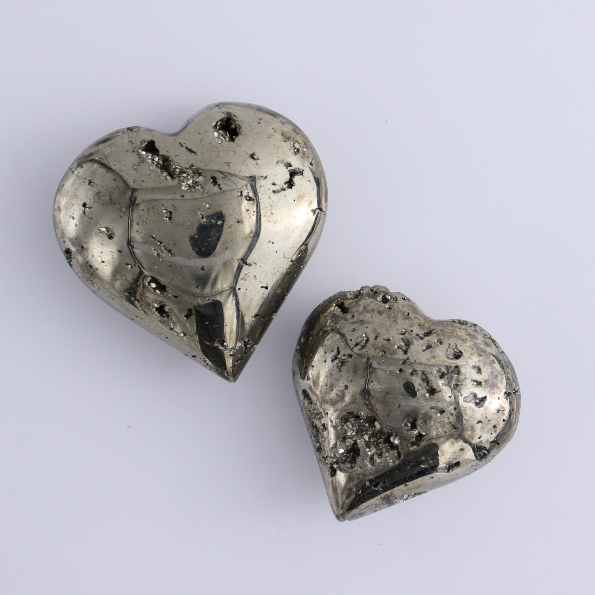 Pyrite Hearts Set of 12 - Expert Wholesale and Supplier of Wholesale Crystals & Bulk Gemstones, ["Hearts","Peru","Pyrite"]