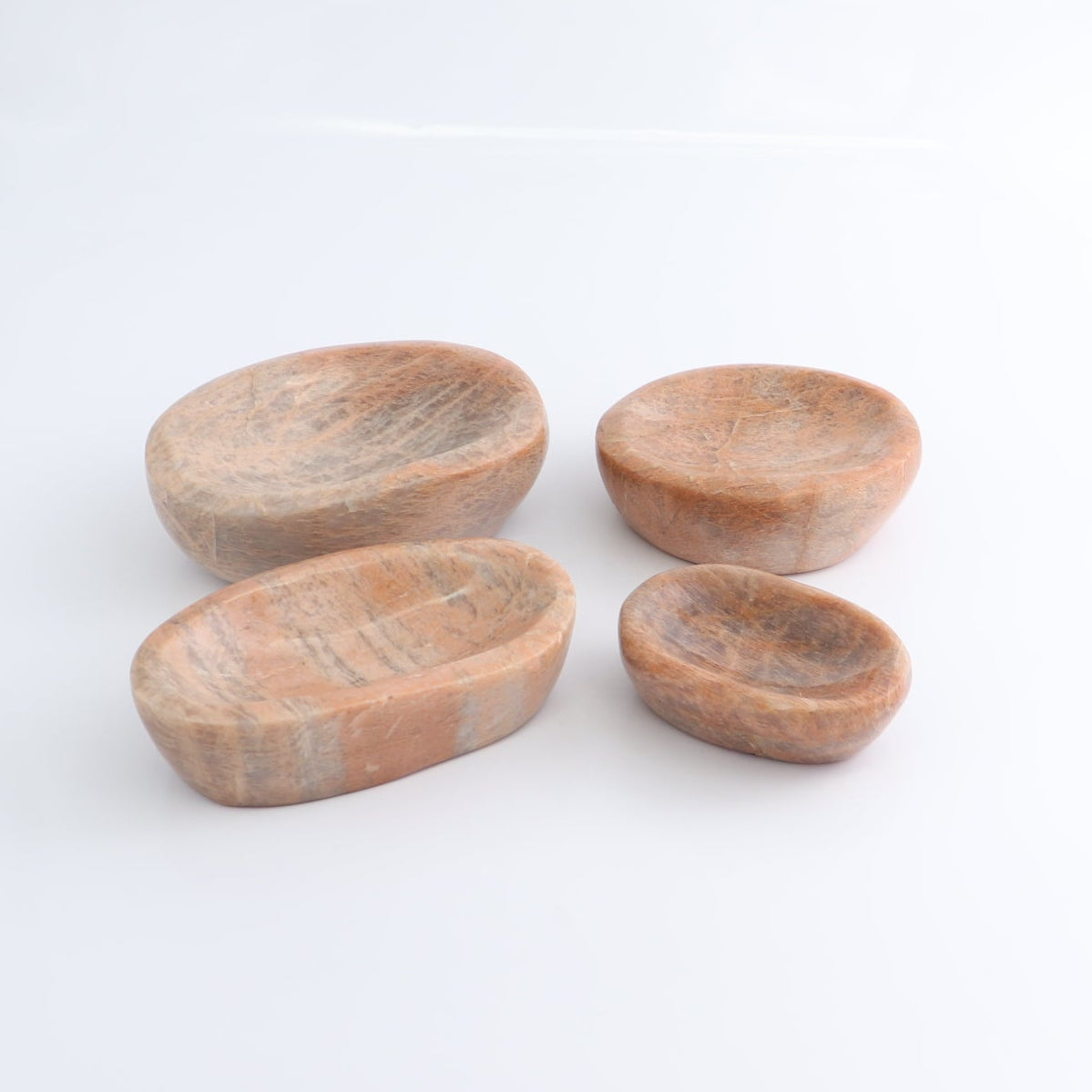 Peach Moonstone Bowl Set of 4 - Expert Wholesale and Supplier of Wholesale Crystals & Bulk Gemstones, ["bowl","Bowls","Peach Moonstone"]