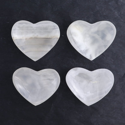 One Mexican Onyx/Calcite White Heart Dish