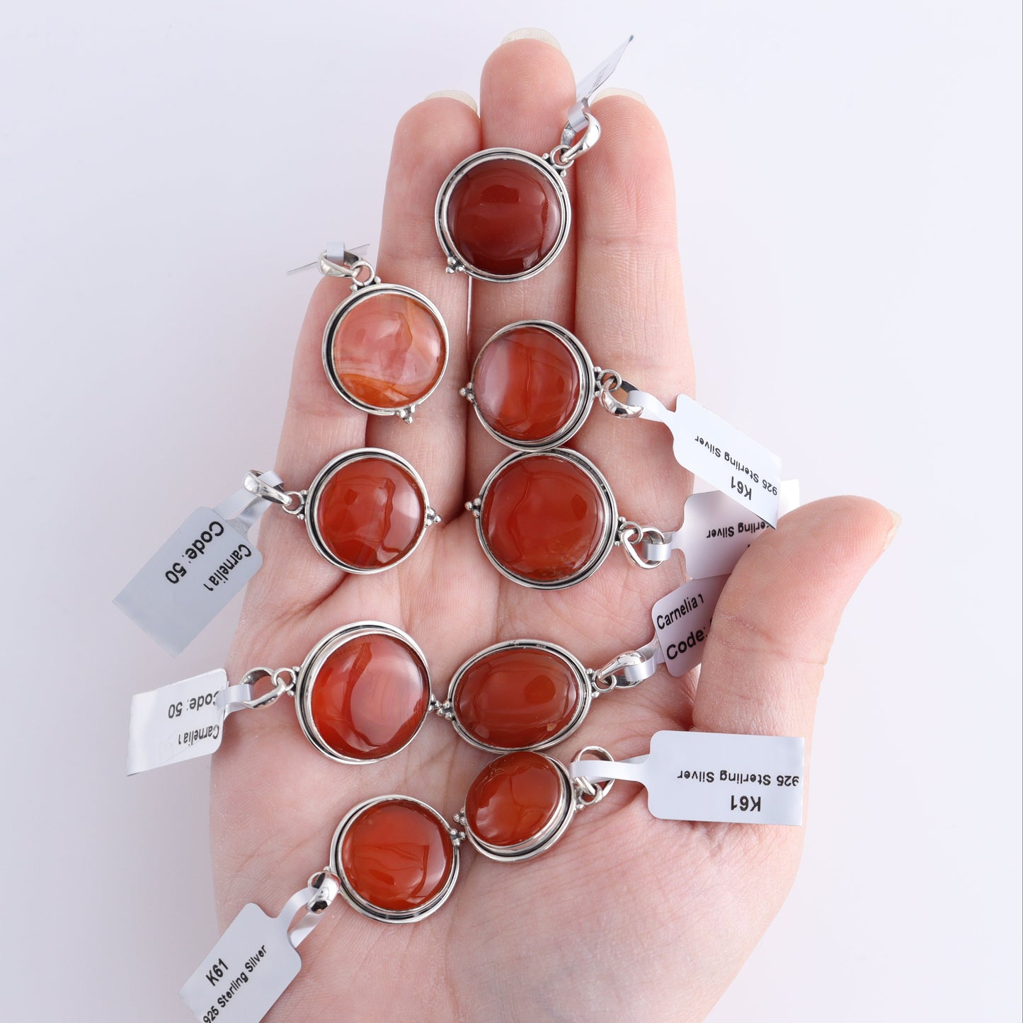 One Carnelian Sterling Silver Pendant (chain not included) - Expert Wholesale and Supplier of Wholesale Crystals & Bulk Gemstones, ["carnelian","Pendant","sterling silver"]