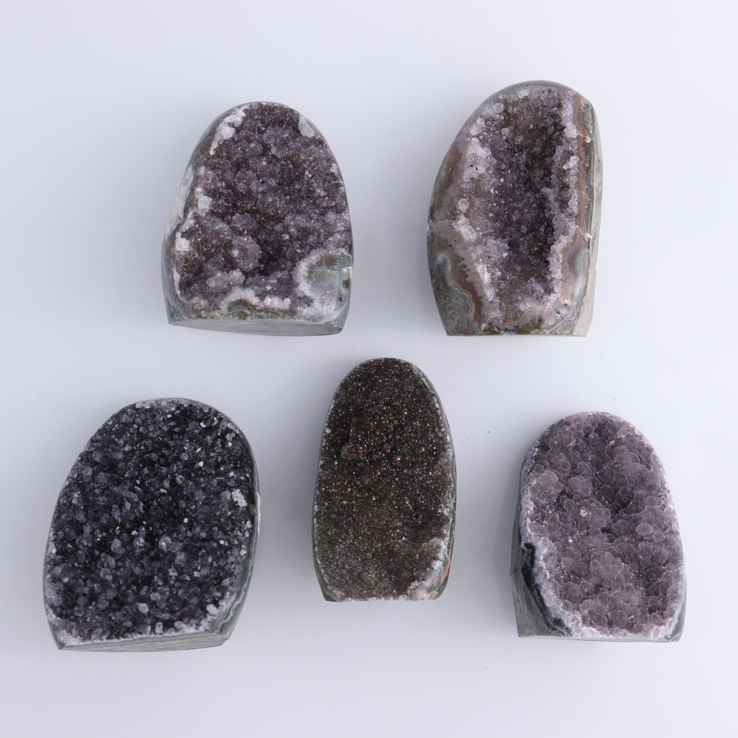 Uruguay Amethyst Set of 5 - Expert Wholesale and Supplier of Wholesale Crystals & Bulk Gemstones, ["Amethyst","Freeforms","Uruguay"]