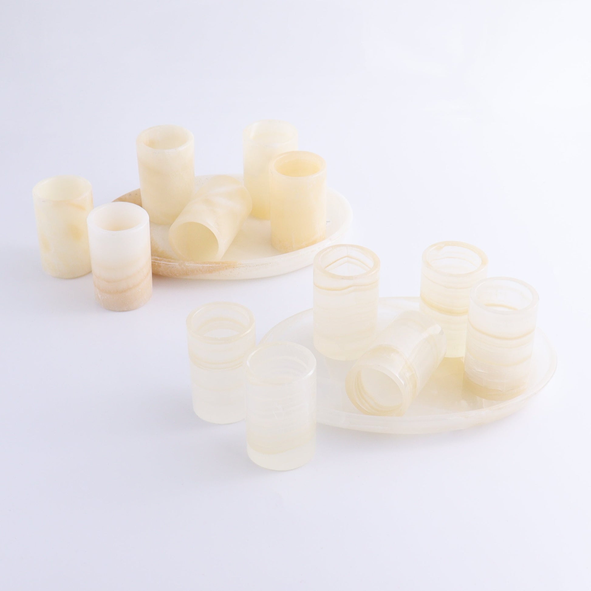 Shot Glass Set Mexican Onyx/Calcite Honey - Expert Wholesale and Supplier of Wholesale Crystals & Bulk Gemstones, ["Calcite","Catalog Onyx","Mexico","onyx","Shot Glasses"]