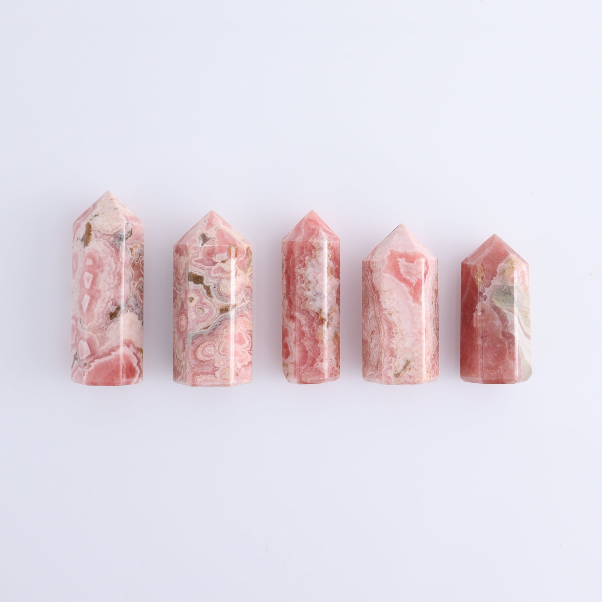 Rhodochrosite Towers Set of 5 - Expert Wholesale and Supplier of Wholesale Crystals & Bulk Gemstones, ["Argentina","Rhodochrosite","Towers"]