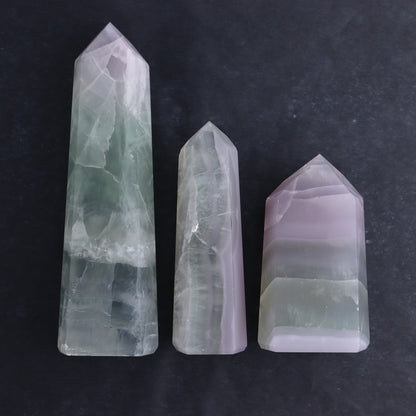 Yttrium Fluorite Towers Set of 3 - Expert Wholesale and Supplier of Wholesale Crystals & Bulk Gemstones, ["Brazil","Fluorite","Towers","Yttrium Fluorite"]