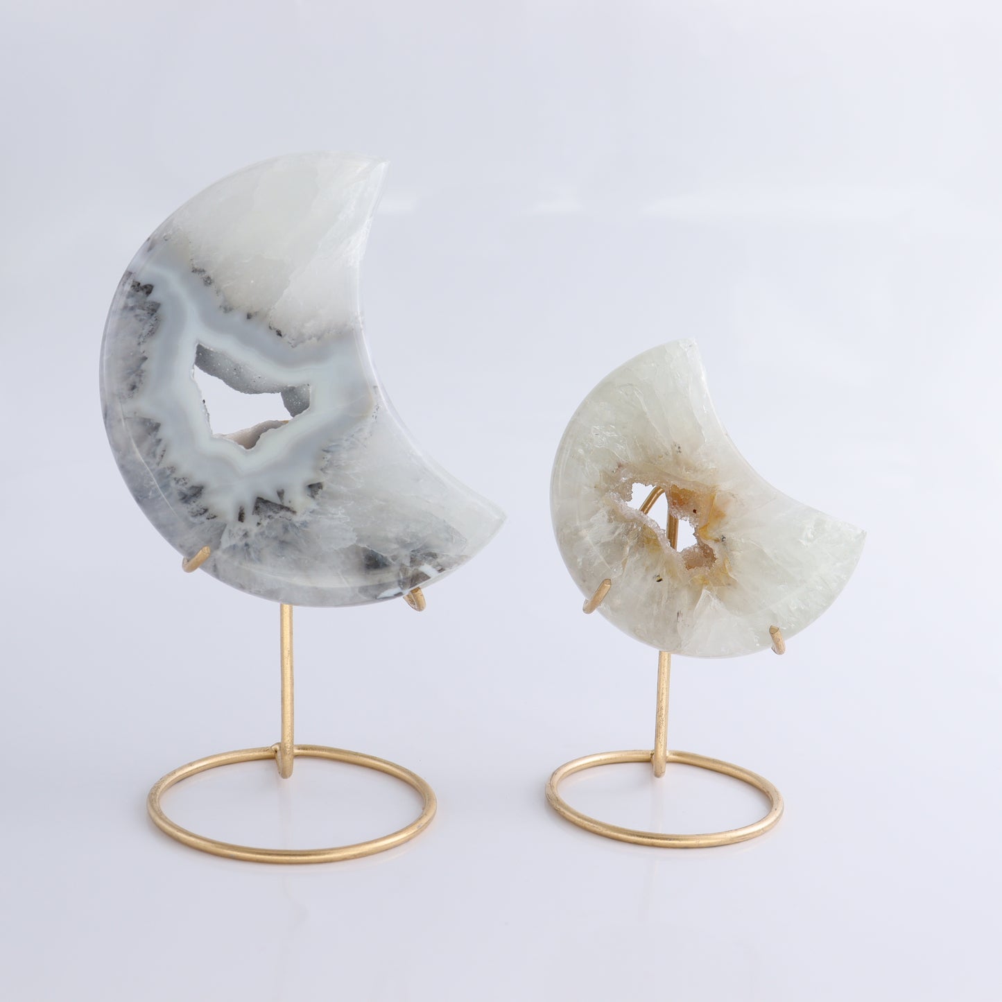 Agate Moons with Stand Set of 5 - Expert Wholesale and Supplier of Wholesale Crystals & Bulk Gemstones, ["Agate","Brazil","moons"]
