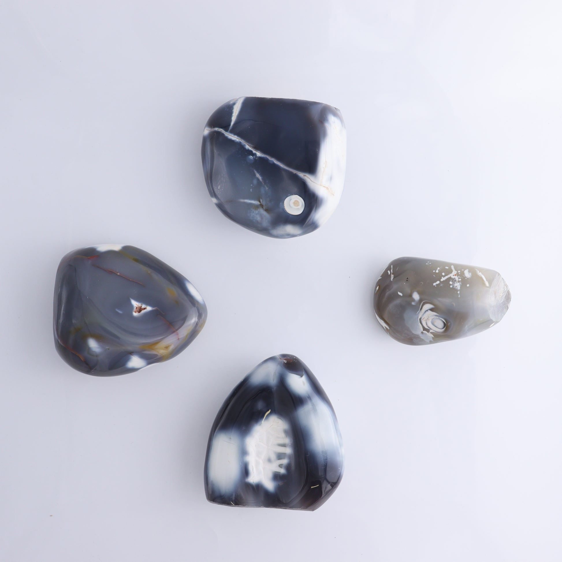 Orca Agate Freeform Set of 4 - Expert Wholesale and Supplier of Wholesale Crystals & Bulk Gemstones, ["Freeforms","Madagascar","Orca Agate"]