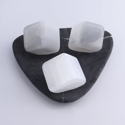 One Selenite (Satin Spar) Standing Cube 6 cm - Expert Wholesale and Supplier of Wholesale Crystals & Bulk Gemstones, ["close_30","Cubes","Morocco","Selenite"]