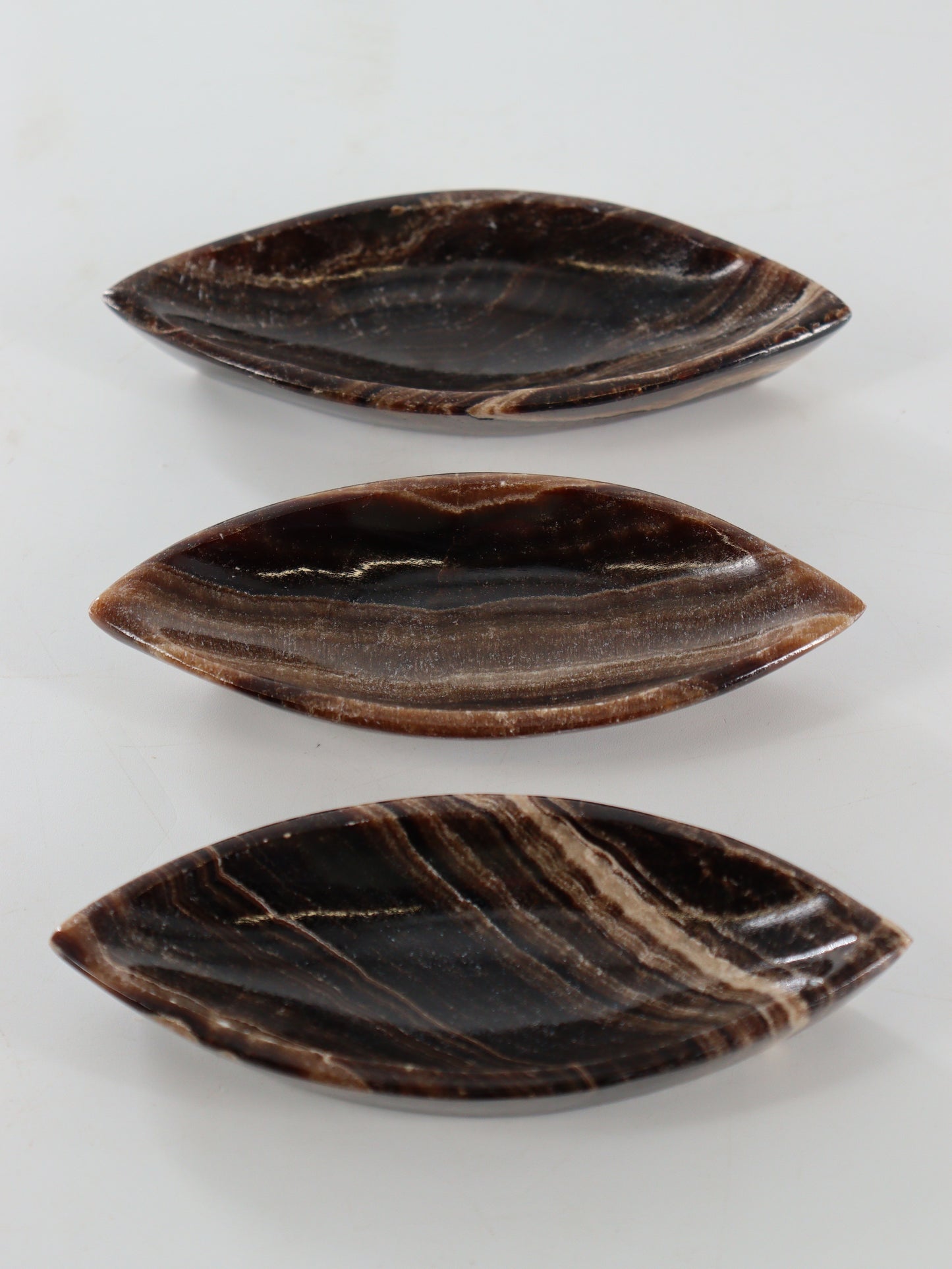 Chocolate Onyx Leaf Dishes Set of 10