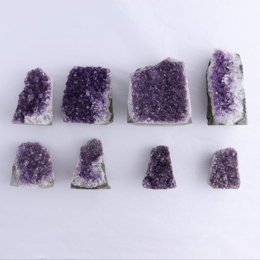 Uruguay Amethyst Cut Base Set of 8 - Expert Wholesale and Supplier of Wholesale Crystals & Bulk Gemstones, ["Amethyst","Cut Base","Uruguay"]