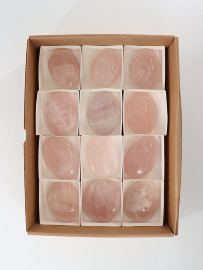 Rose Quartz Palm Stones Flat - Expert Supplier of Wholesale Crystals & Bulk Gemstones