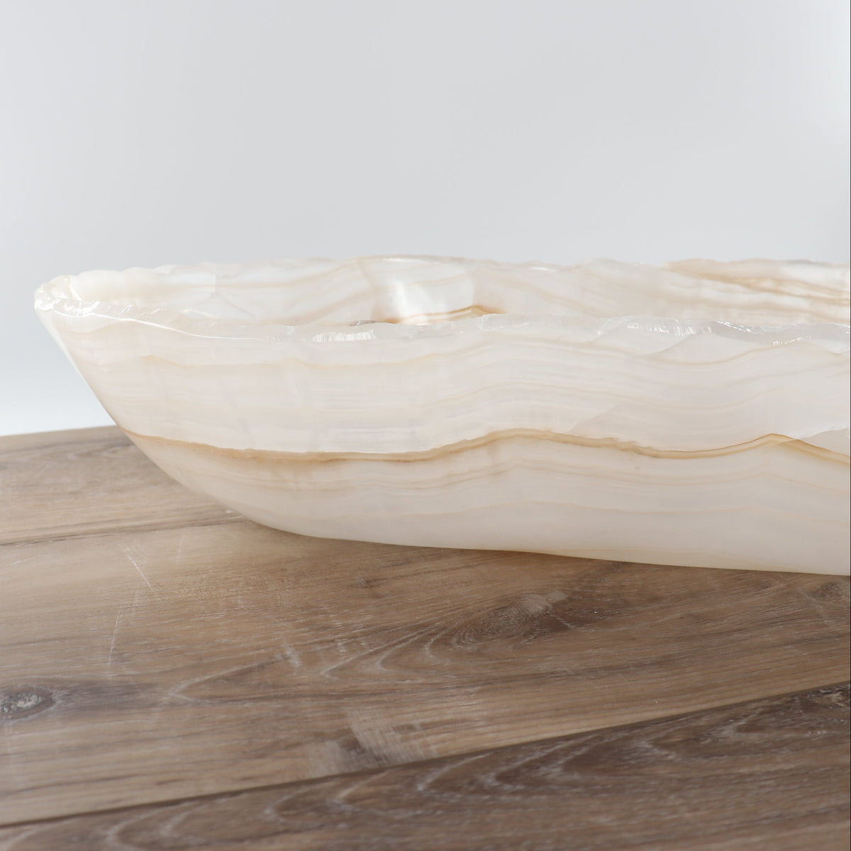 Mexican Onyx/Calcite Canoe Bowl 36"