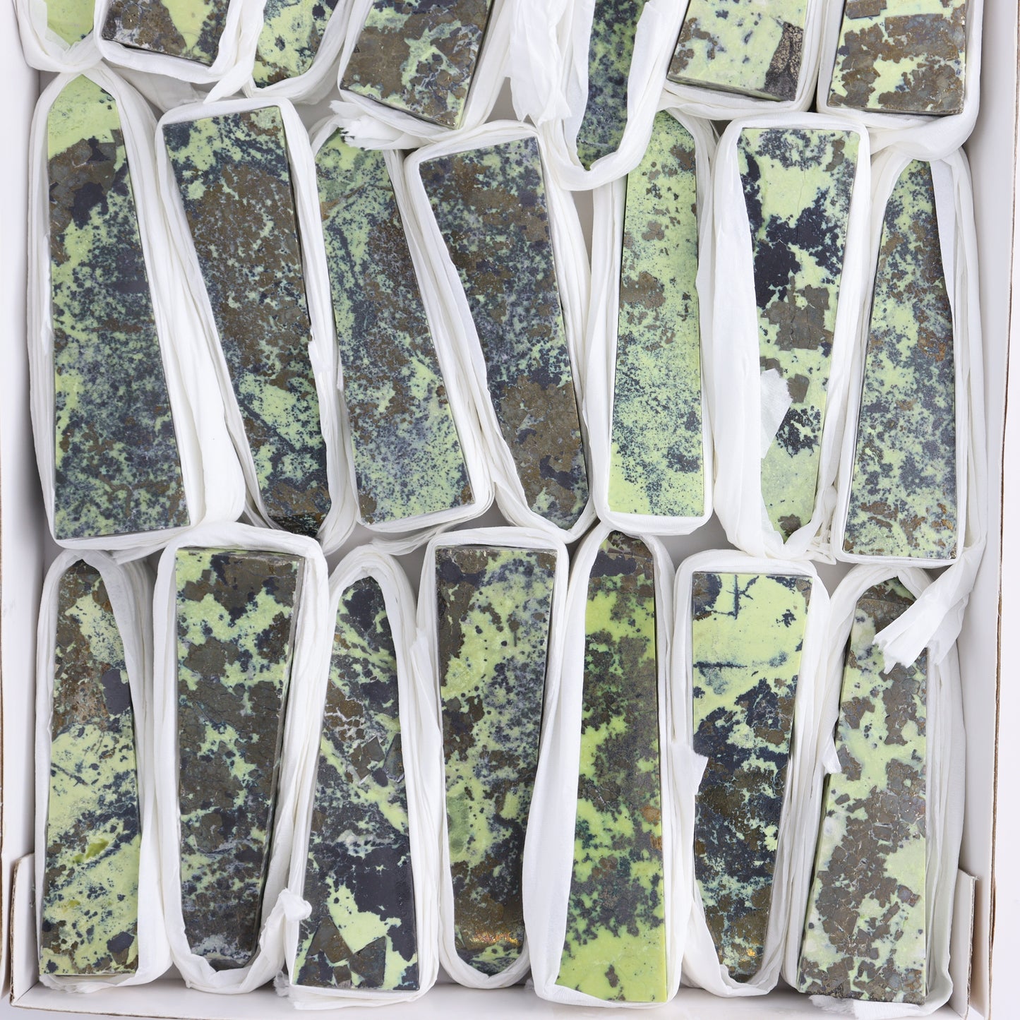 Serpentine Obelisk Set of 23 - Expert Wholesale and Supplier of Wholesale Crystals & Bulk Gemstones, ["Obelisk","Peru","serpentine"]