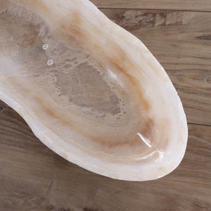 Mexican Onyx/Calcite Canoe Bowl - Expert Wholesale and Supplier of Wholesale Crystals & Bulk Gemstones, ["Bowls","Calcite","canoe","Mexico","onyx"]