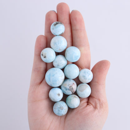 Larmiar Spheres Set of 13 - Expert Wholesale and Supplier of Wholesale Crystals & Bulk Gemstones, ["Larimar","Spheres"]