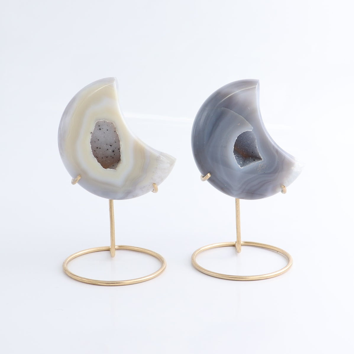 Agate Moons with Stand Set of 5 - Expert Wholesale and Supplier of Wholesale Crystals & Bulk Gemstones, ["Agate","Brazil","moons"]