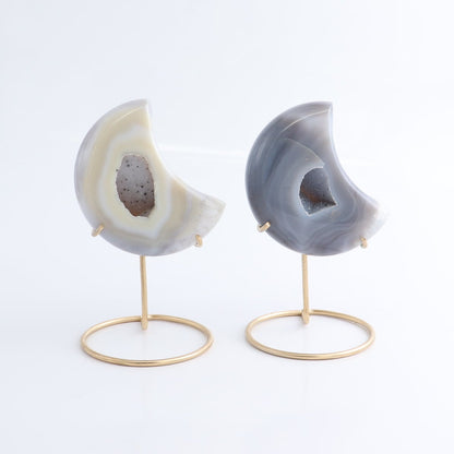 Agate Moons with Stand Set of 5 - Expert Wholesale and Supplier of Wholesale Crystals & Bulk Gemstones, ["Agate","Brazil","moons"]
