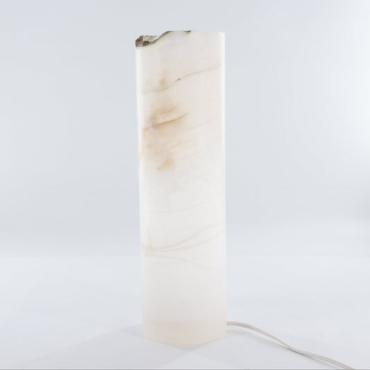 One White Rough Onyx Lamp Blind