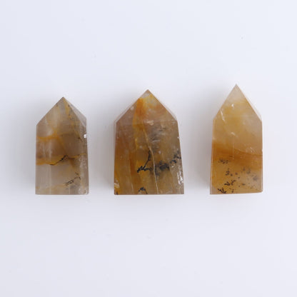 Dendritic Golden Healer Quartz Towers Set of 9