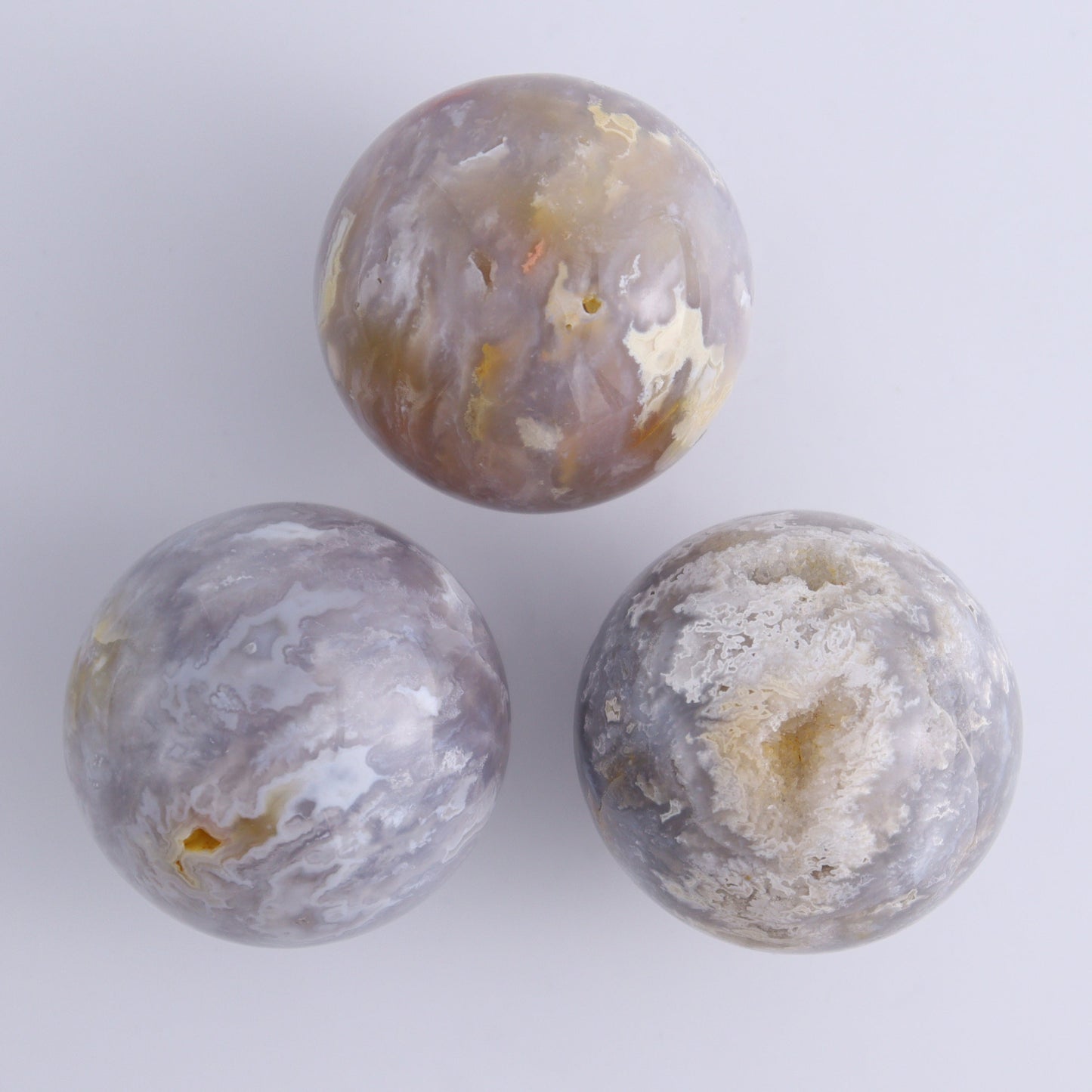 Agate Spheres Set of 9 - Expert Wholesale and Supplier of Wholesale Crystals & Bulk Gemstones, ["Agate","Madagascar","Spheres"]