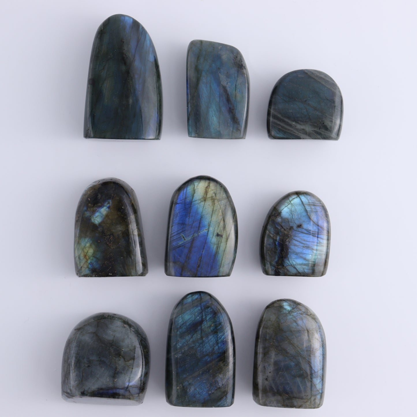 Labradorite Freeform Set of 9 - Expert Wholesale and Supplier of Wholesale Crystals & Bulk Gemstones, ["Freeforms","Labradorite","Madagascar"]