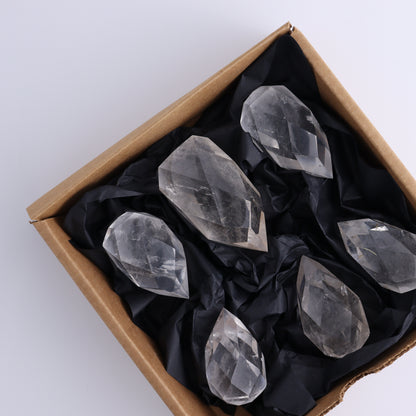 Imperfect Clear Quartz Face Polished Set of 6 - Expert Wholesale and Supplier of Wholesale Crystals & Bulk Gemstones, ["Brazil","Clear Quartz","Face Polished","Quartz"]