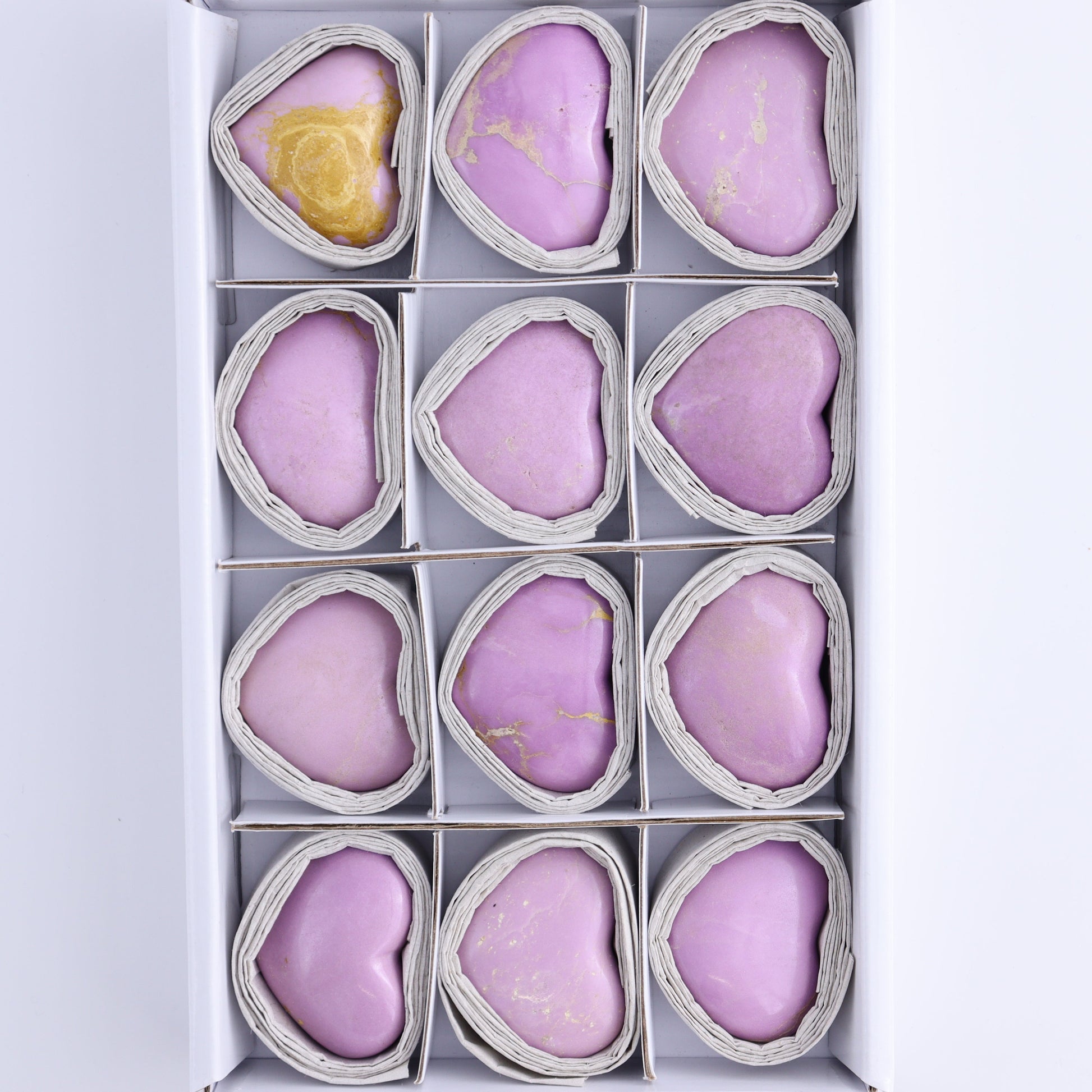 Phosphosiderite Hearts Set of 12 - Expert Wholesale and Supplier of Wholesale Crystals & Bulk Gemstones, ["Hearts","Phosphosiderite"]