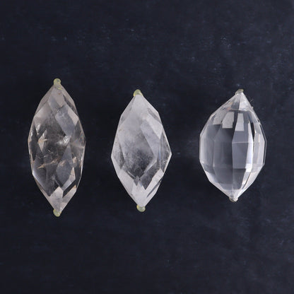 Quartz Faceted Double Points Set of 10 - Expert Wholesale and Supplier of Wholesale Crystals & Bulk Gemstones, ["Brazil","Clear Quartz","Mixed Carvings","Quartz"]