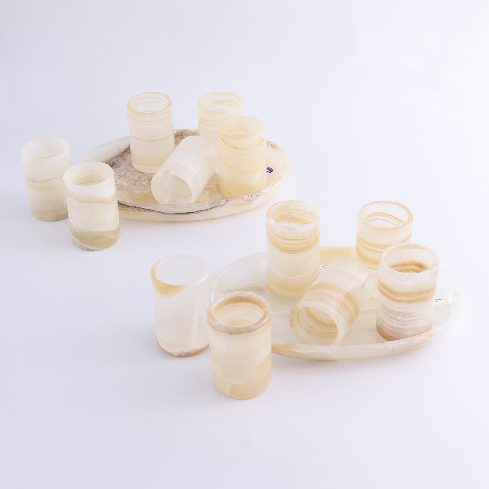 Shot Glass Set Mexican Onyx/Calcite Honey - Expert Wholesale and Supplier of Wholesale Crystals & Bulk Gemstones, ["Calcite","Catalog Onyx","Mexico","onyx","Shot Glasses"]