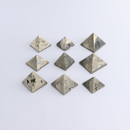 Pyrite Pyramids Set of 9 - Expert Wholesale and Supplier of Wholesale Crystals & Bulk Gemstones, ["Pyramids","Pyrite"]