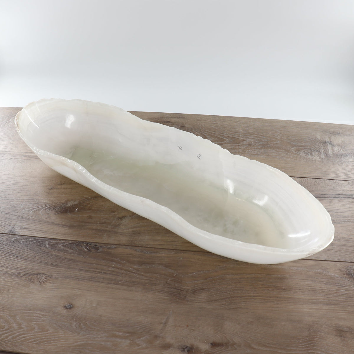 Mexican Onyx/Calcite Canoe Bowl 28"