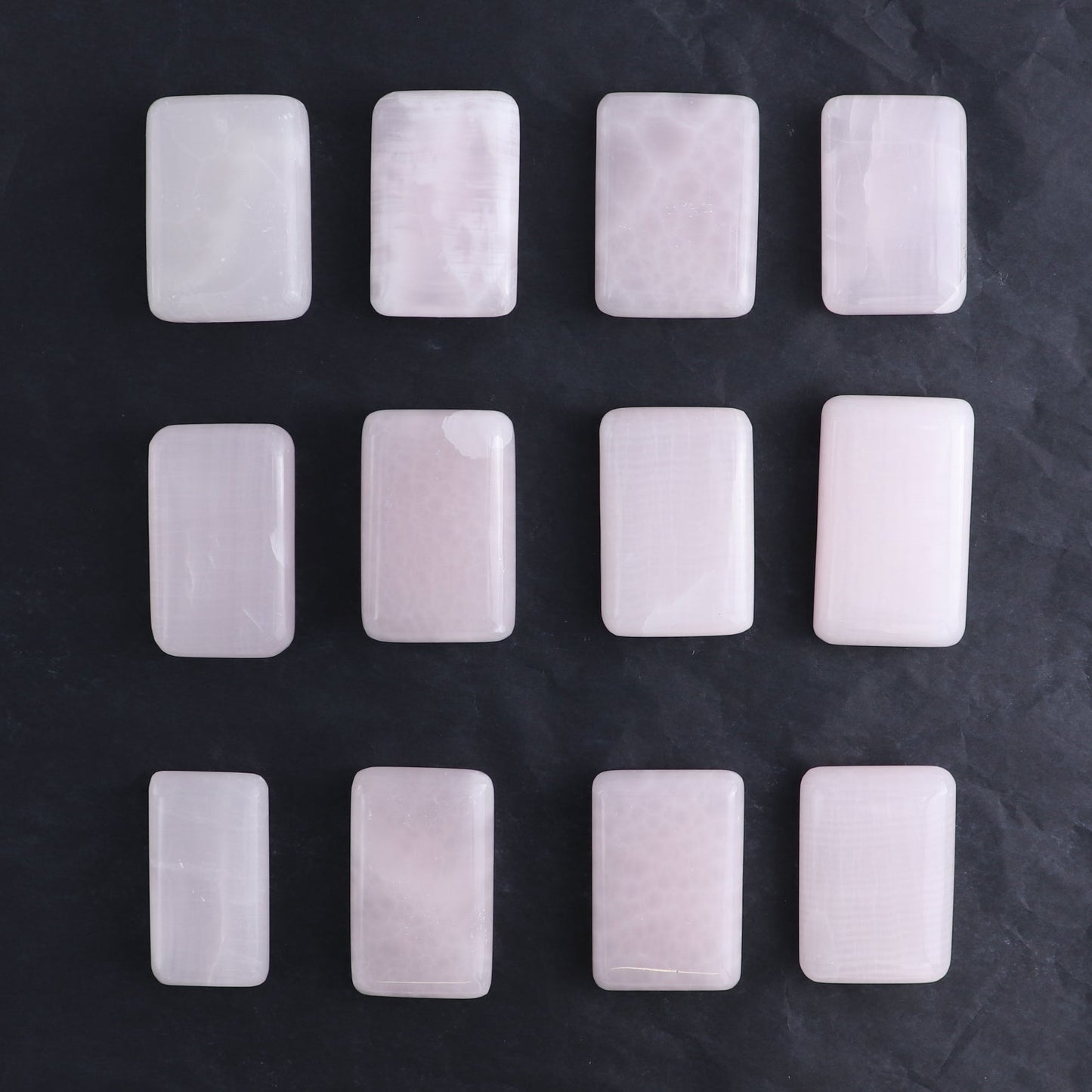 Pink Mangano Calcite Rectangles Set of 12