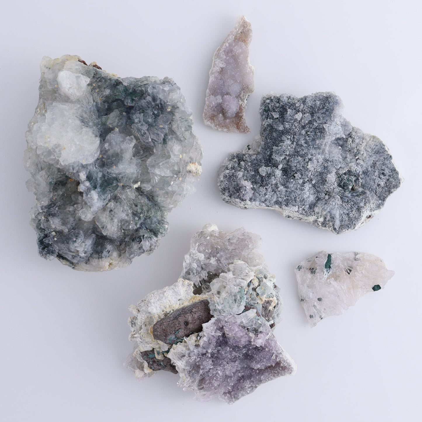 Amethyst Flower Clusters Set of 7 - Expert Wholesale and Supplier of Wholesale Crystals & Bulk Gemstones, ["Amethyst","Amethyst Flowers","Clusters"]