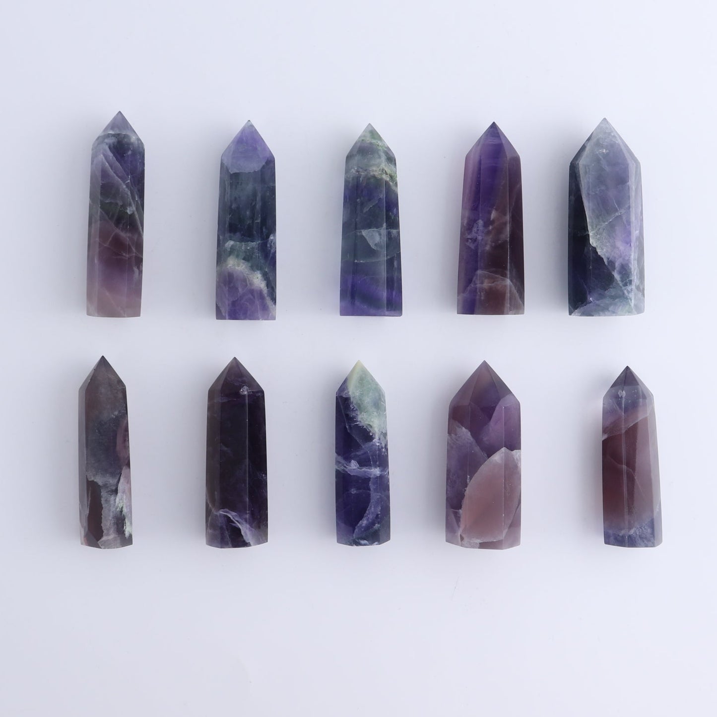 Lavender Fluorite Towers Set of 10