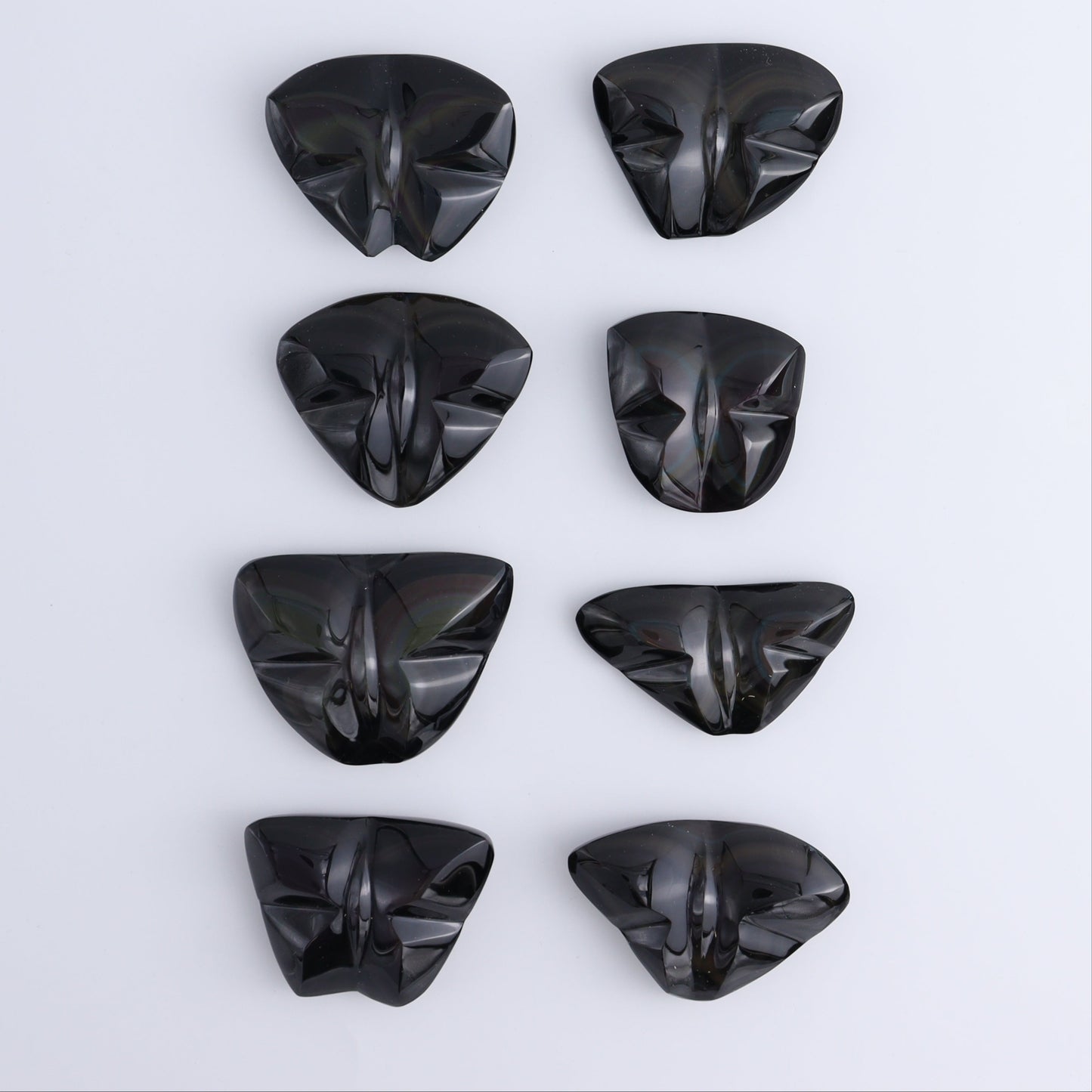 Rainbow Obsidian Butterflies Set of 8 - Expert Wholesale and Supplier of Wholesale Crystals & Bulk Gemstones, ["Butterflies","Butterfly","Mexico","Rainbow Obsidian"]