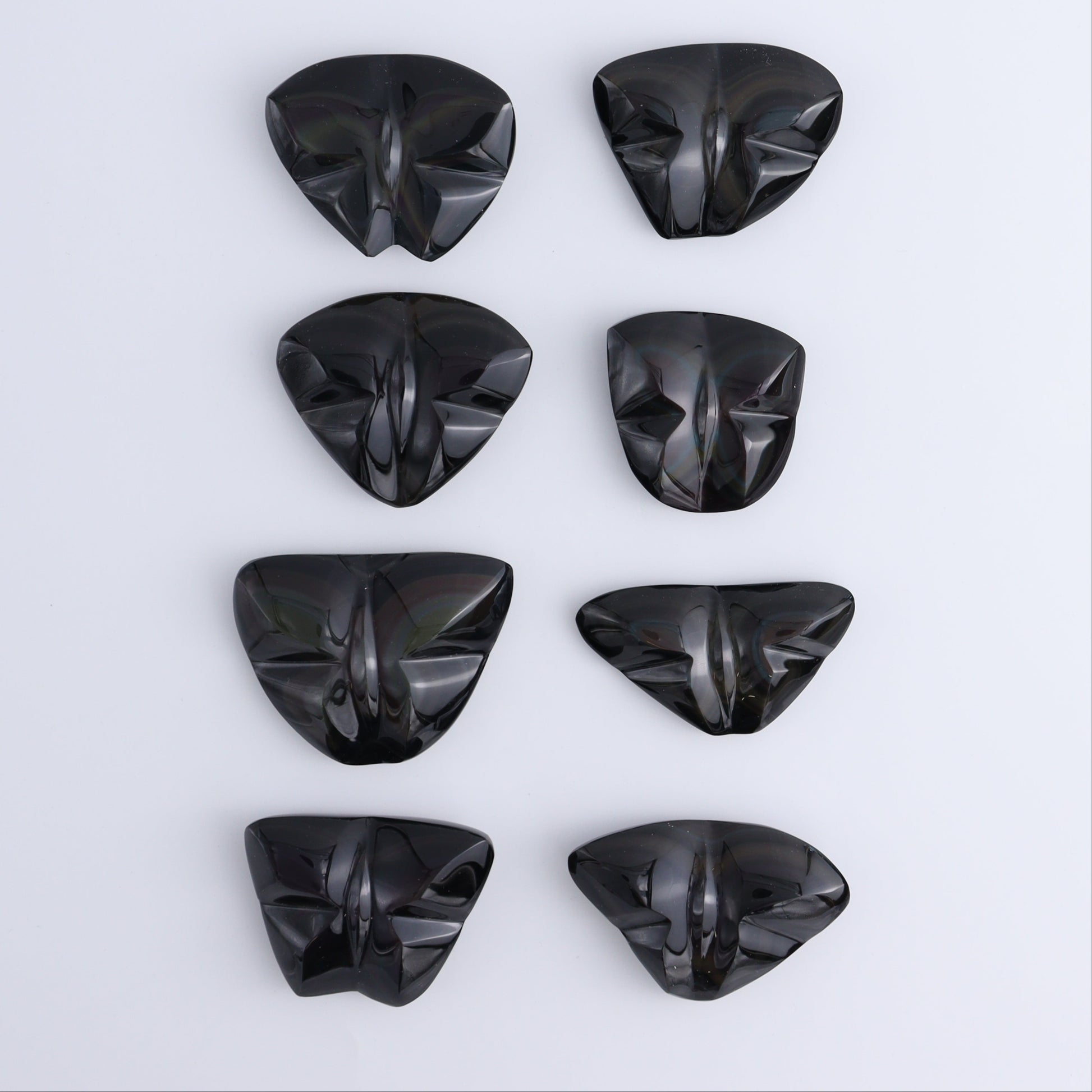 Rainbow Obsidian Butterflies Set of 8 - Expert Wholesale and Supplier of Wholesale Crystals & Bulk Gemstones, ["Butterflies","Butterfly","Mexico","Rainbow Obsidian"]