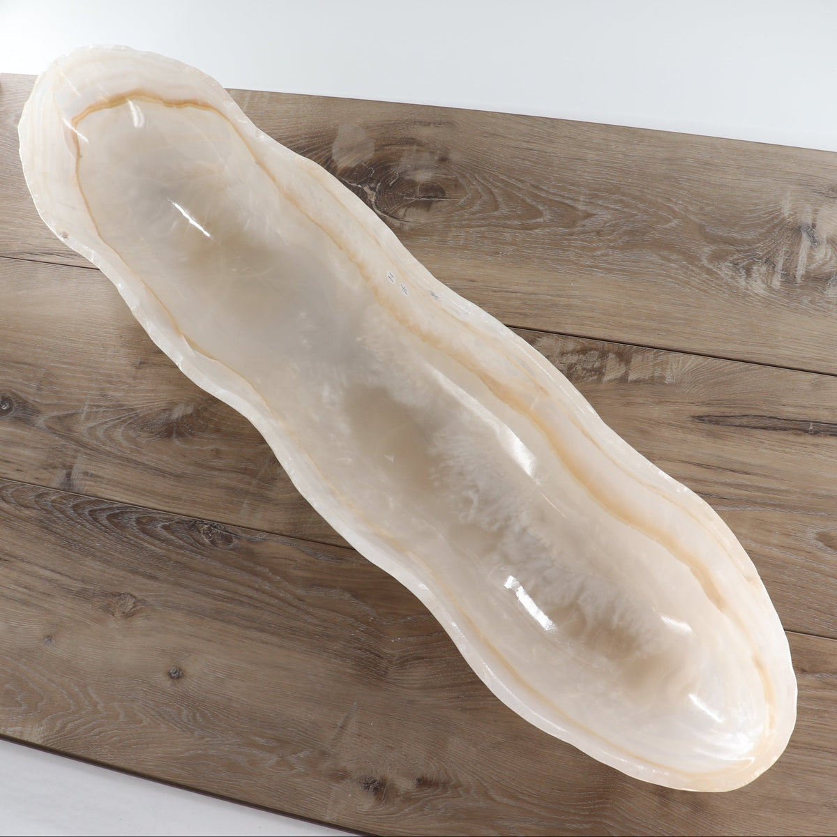 Mexican Onyx/Calcite Canoe Bowl 36"