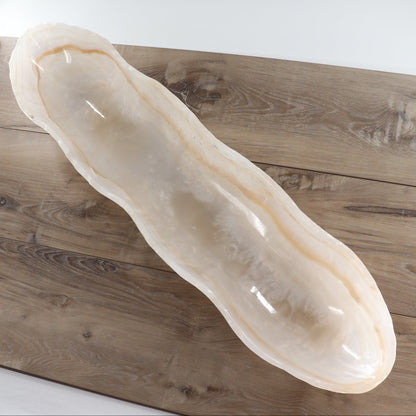 Mexican Onyx/Calcite Canoe Bowl 36"