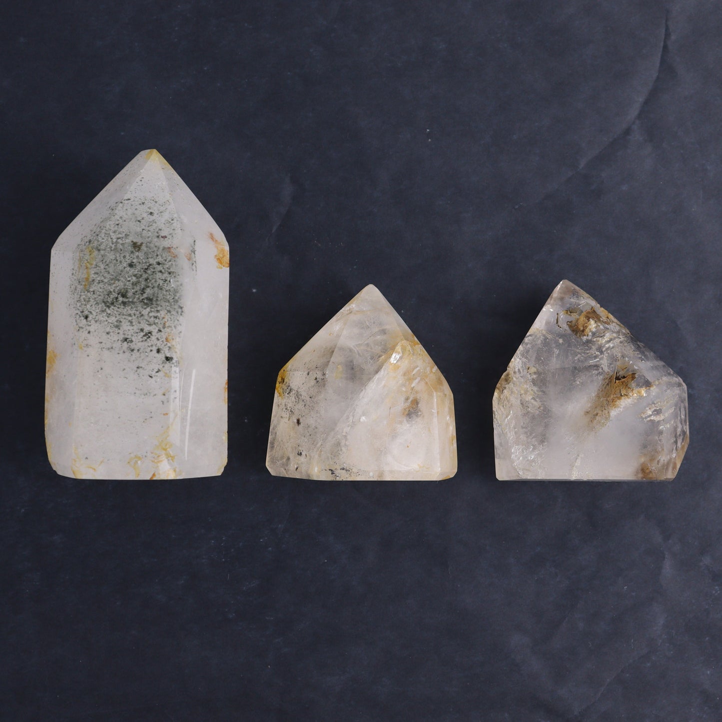 Garden Quartz Towers Set of 3 - Expert Wholesale and Supplier of Wholesale Crystals & Bulk Gemstones, ["Garden Quartz","Quartz","Towers"]