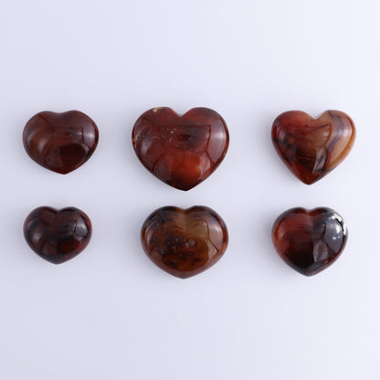 Carnelian Hearts Set of 6 - Expert Wholesale and Supplier of Wholesale Crystals & Bulk Gemstones, ["carnelian","Hearts","Madagascar"]