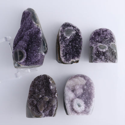 Uruguay Amethyst Set of 5 - Expert Wholesale and Supplier of Wholesale Crystals & Bulk Gemstones, ["Amethyst","Freeforms","Uruguay"]
