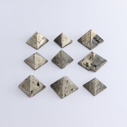 Pyrite Pyramids Set of 9 - Expert Wholesale and Supplier of Wholesale Crystals & Bulk Gemstones, ["Pyramids","Pyrite"]