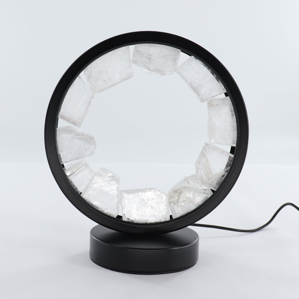 One Selenite Round Lamp