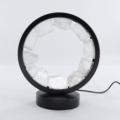 One Selenite Round Lamp