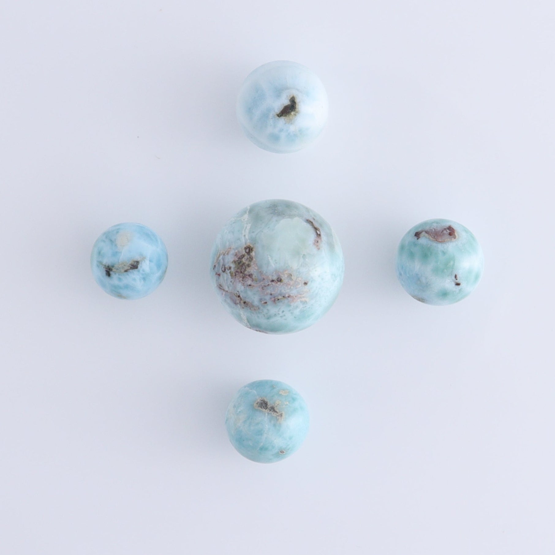Larmiar Spheres Set of 10 - Expert Wholesale and Supplier of Wholesale Crystals & Bulk Gemstones, ["Larimar","Spheres"]