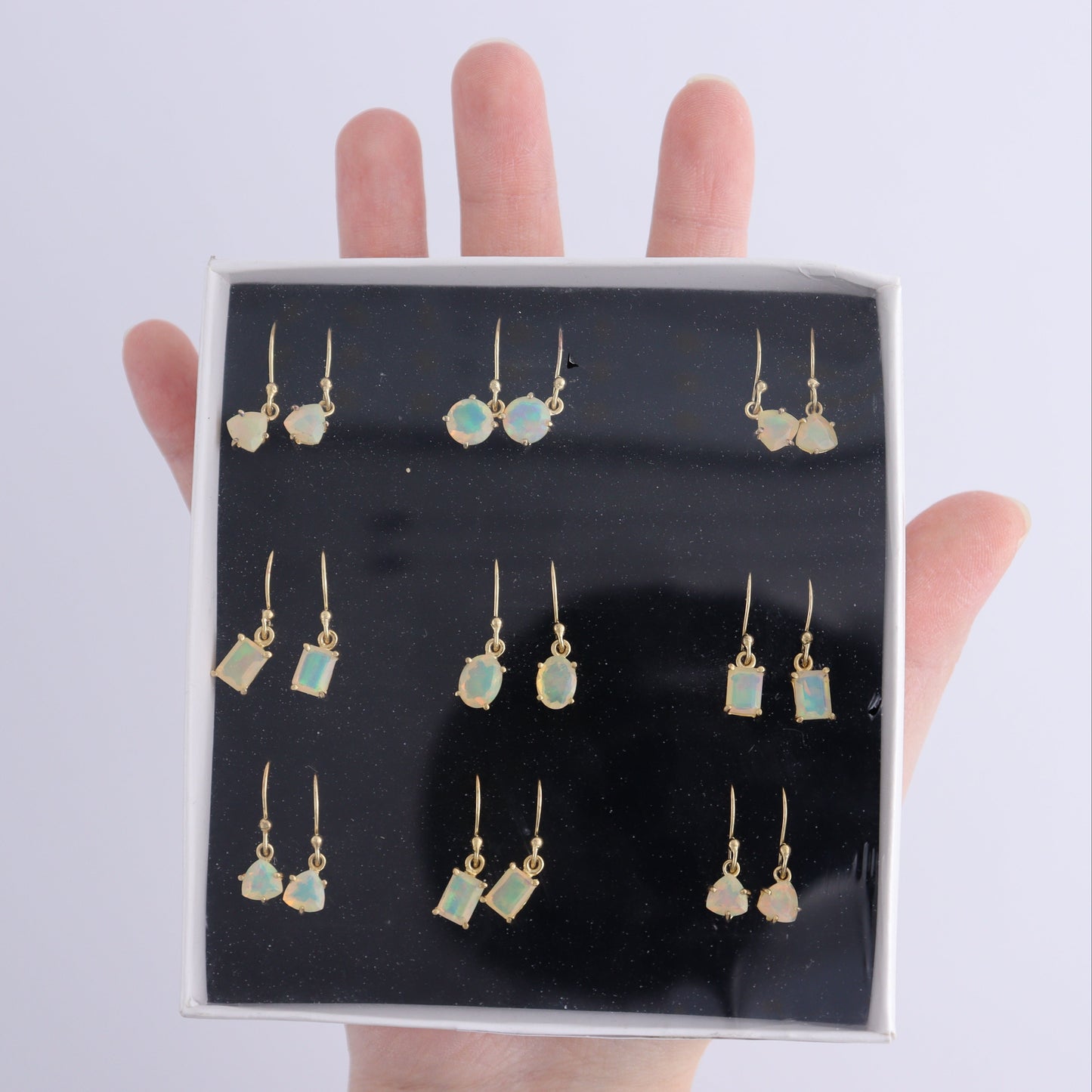 Ethiopian Opal Earrings Pairs of 9 - Expert Wholesale and Supplier of Wholesale Crystals & Bulk Gemstones, ["close_30","earrings","ethiopian opal","India","sterling silver"]