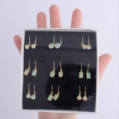 Ethiopian Opal Earrings Pairs of 9 - Expert Wholesale and Supplier of Wholesale Crystals & Bulk Gemstones, ["close_30","earrings","ethiopian opal","India","sterling silver"]