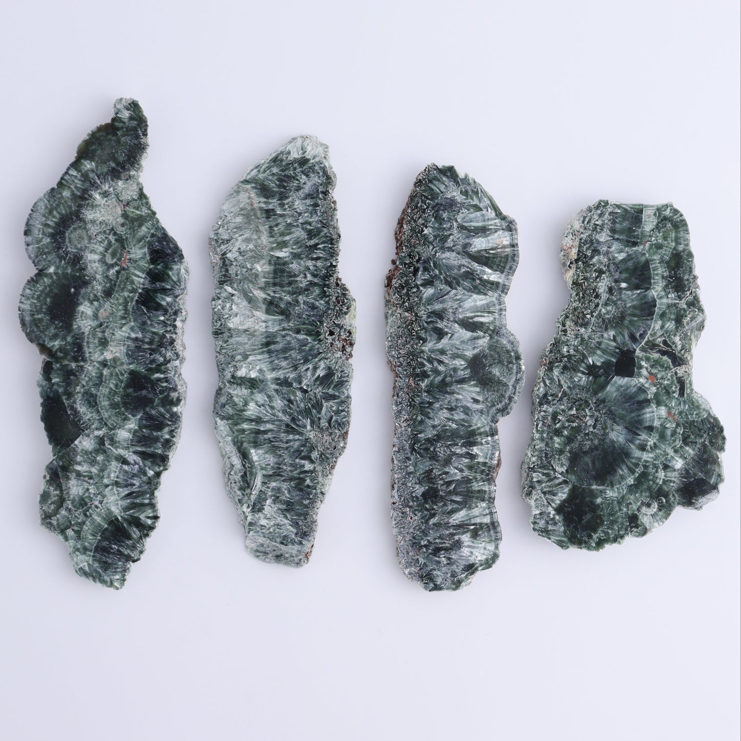 Seraphinite Slices Set of 4 - Expert Wholesale and Supplier of Wholesale Crystals & Bulk Gemstones, ["Seraphinite","Slices and Slabs"]